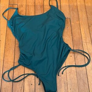 Women’s green One-Piece Swimsuit with Side Ties